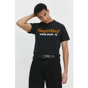 Superdry tricou barbati, culoarea negru, cu imprimeu imagine