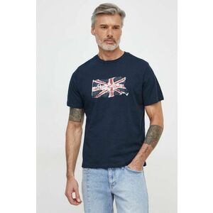 Pepe Jeans tricou din bumbac Clag barbati, culoarea albastru marin, cu imprimeu imagine