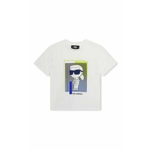 Karl Lagerfeld tricou de bumbac pentru copii culoarea alb, cu imprimeu imagine