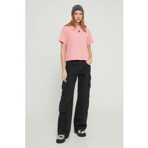 Tommy Jeans tricou femei, culoarea roz imagine
