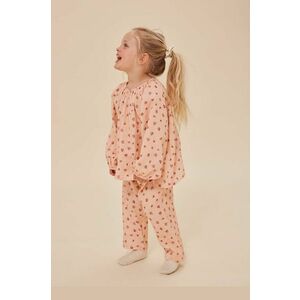Konges Sløjd pantaloni de bumbac pentru copii culoarea roz, modelator imagine