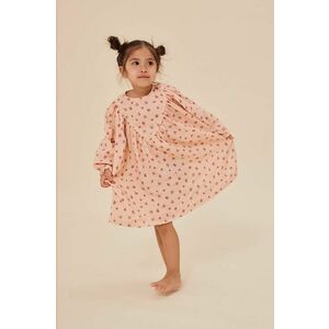 Konges Sløjd rochie din bumbac pentru copii culoarea roz, mini, evazati imagine
