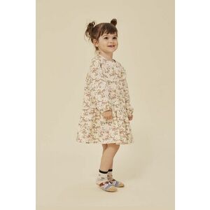 Konges Sløjd rochie din bumbac pentru copii culoarea bej, mini, evazati imagine