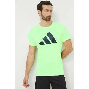 adidas Performance tricou de alergare Run It culoarea verde, cu imprimeu IN0078 imagine