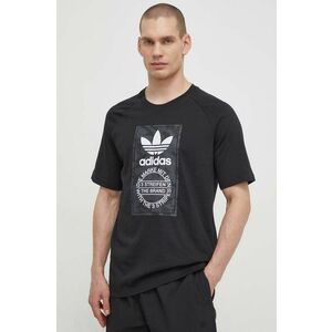 adidas Originals tricou din bumbac bărbați, culoarea negru, cu imprimeu IS0236 imagine