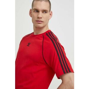 adidas Originals tricou din bumbac bărbați, culoarea roșu, cu imprimeu IR9449 imagine