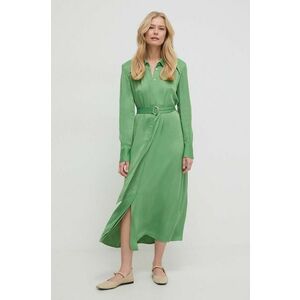 BOSS rochie culoarea verde, midi, oversize 50511831 imagine