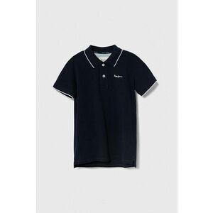 Pepe Jeans tricouri polo din bumbac pentru copii NEW THOR culoarea albastru marin, neted imagine