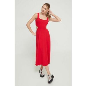 Superdry rochie culoarea rosu, midi, evazati imagine
