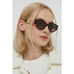 Moschino ochelari de soare femei, culoarea maro imagine