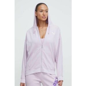 Puma bluză HER femei, culoarea violet, cu glugă, cu imprimeu 677882 imagine