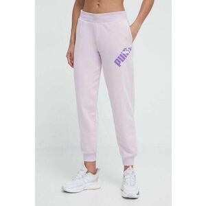 Puma pantaloni de trening culoarea violet, cu imprimeu 677895 imagine