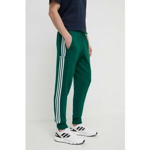 adidas pantaloni de trening din bumbac culoarea verde, cu imprimeu IS1392 imagine