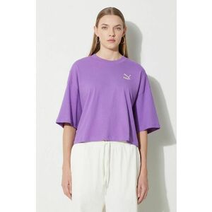 Puma tricou din bumbac femei, culoarea violet 673341 imagine