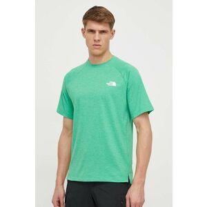 The North Face tricou sport Foundation culoarea verde, neted imagine
