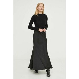 AllSaints rochie si pulover din lana culoarea negru, maxi, drept imagine