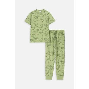 Coccodrillo pijamale de bumbac pentru copii culoarea verde, modelator imagine