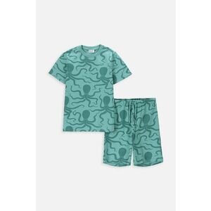Coccodrillo pijamale de bumbac pentru copii culoarea verde, modelator imagine