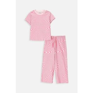 Coccodrillo pijamale de bumbac pentru copii culoarea roz, modelator imagine