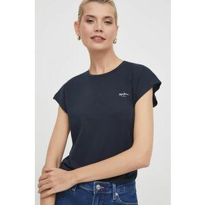 Pepe Jeans tricou din bumbac femei, culoarea albastru marin imagine