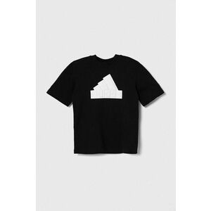 adidas tricou de bumbac pentru copii culoarea negru, cu imprimeu imagine