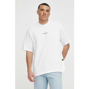 G-Star Raw tricou din bumbac barbati, culoarea alb, cu imprimeu imagine