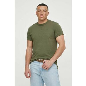 G-Star Raw tricou din bumbac barbati, culoarea verde, neted imagine