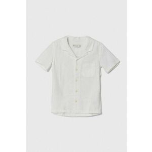Abercrombie & Fitch cămașă de in pentru copii culoarea alb imagine
