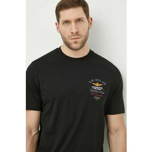 Aeronautica Militare tricou din bumbac barbati, culoarea negru, cu imprimeu imagine
