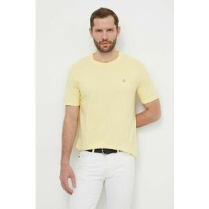Marc O'Polo tricou din bumbac barbati, culoarea galben, neted imagine
