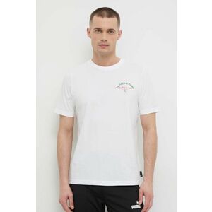 Puma tricou din bumbac bărbați, culoarea alb, cu imprimeu 624272 imagine