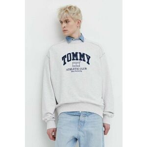 Tommy Jeans hanorac de bumbac bărbați, culoarea gri, melanj DM0DM18635 imagine