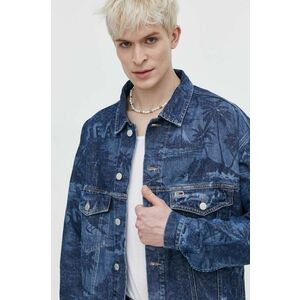 Tommy Jeans geaca jeans barbati, culoarea albastru marin, de tranzitie imagine