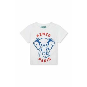 Kenzo Kids Tricou de bumbac pentru copii culoarea alb, cu imprimeu imagine