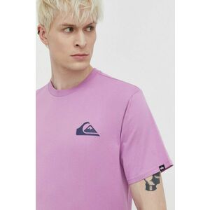 Quiksilver tricou din bumbac barbati, culoarea violet, cu imprimeu imagine