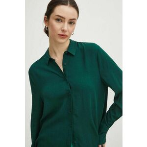 Medicine camasa femei, culoarea verde, cu guler clasic, regular imagine