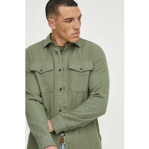 G-Star Raw camasa din bumbac barbati, culoarea verde, cu guler clasic, regular imagine