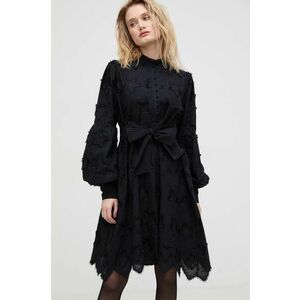 Bruuns Bazaar rochie din bumbac culoarea negru, mini, oversize imagine