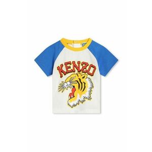 Kenzo Kids tricou din bumbac pentru bebelusi culoarea alb, cu imprimeu imagine