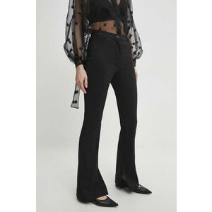 Answear Lab Pantaloni femei, culoarea negru, mulat, high waist imagine