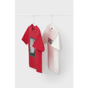 Mayoral tricou de bumbac pentru copii 2-pack culoarea rosu, cu imprimeu imagine