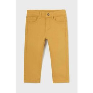 Mayoral pantaloni bebe slim fit culoarea galben, neted imagine