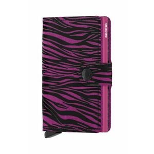Secrid portofel de piele Miniwallet Zebra Fuchsia culoarea roz imagine