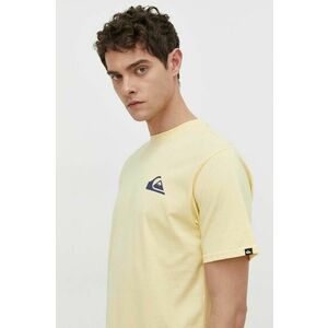 Quiksilver tricou din bumbac barbati, culoarea galben, cu imprimeu imagine