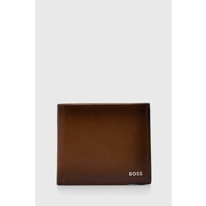 BOSS portofel de piele bărbați, culoarea maro 50517219 imagine