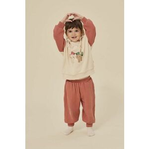 Konges Sløjd pantaloni de trening din bumbac pentru copii culoarea rosu, neted imagine