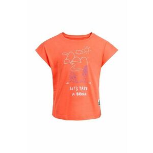 Jack Wolfskin tricou de bumbac pentru copii TAKE A BREAK culoarea portocaliu imagine
