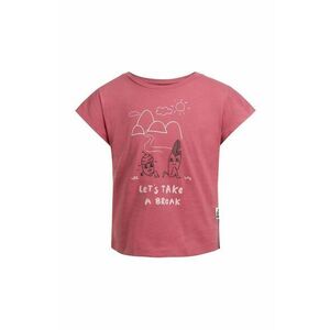 Jack Wolfskin tricou de bumbac pentru copii TAKE A BREAK culoarea roz imagine