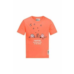 Jack Wolfskin tricou copii SMILEYWORLD CAMP culoarea portocaliu, cu imprimeu imagine
