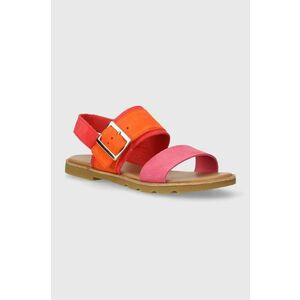 Sandale de piele cu velcro - Roz imagine